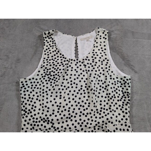 41 Hawthorn Dress Womens L White Black Polka Dot Fit Flare Party Sleeveless - Picture 6 of 12